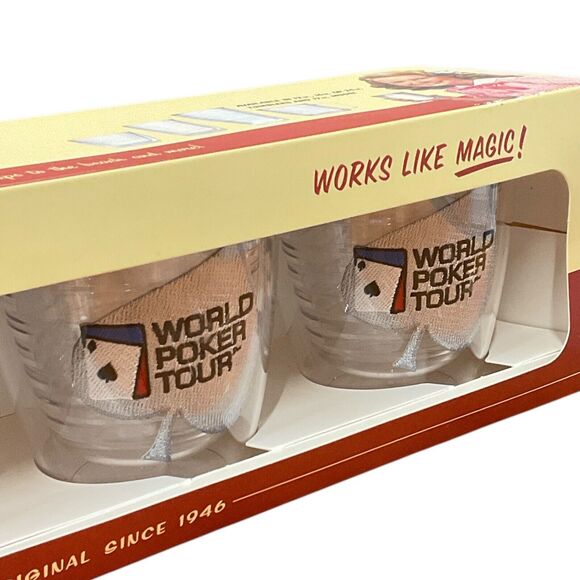World Poker Tour Tervis Tumbler Set of 4 12oz Glasses Texas Holdem Gambling NIB - Picture 2 of 9